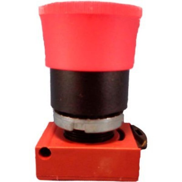Springer Controls Co 22mm Mushroom Head Pushbutton, black bezel 4x, twist reset, 40 mm head, red, w/ indicator tab N5XER4RAW